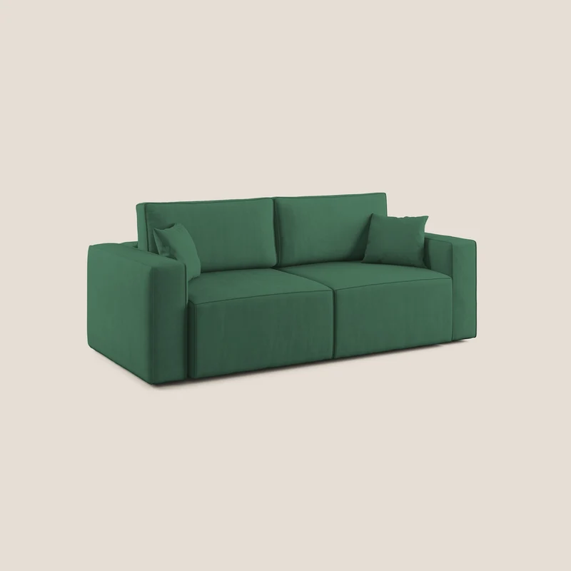 Morfeo canapé avec assises coulissantes en tissu imperméable doux T02 vert