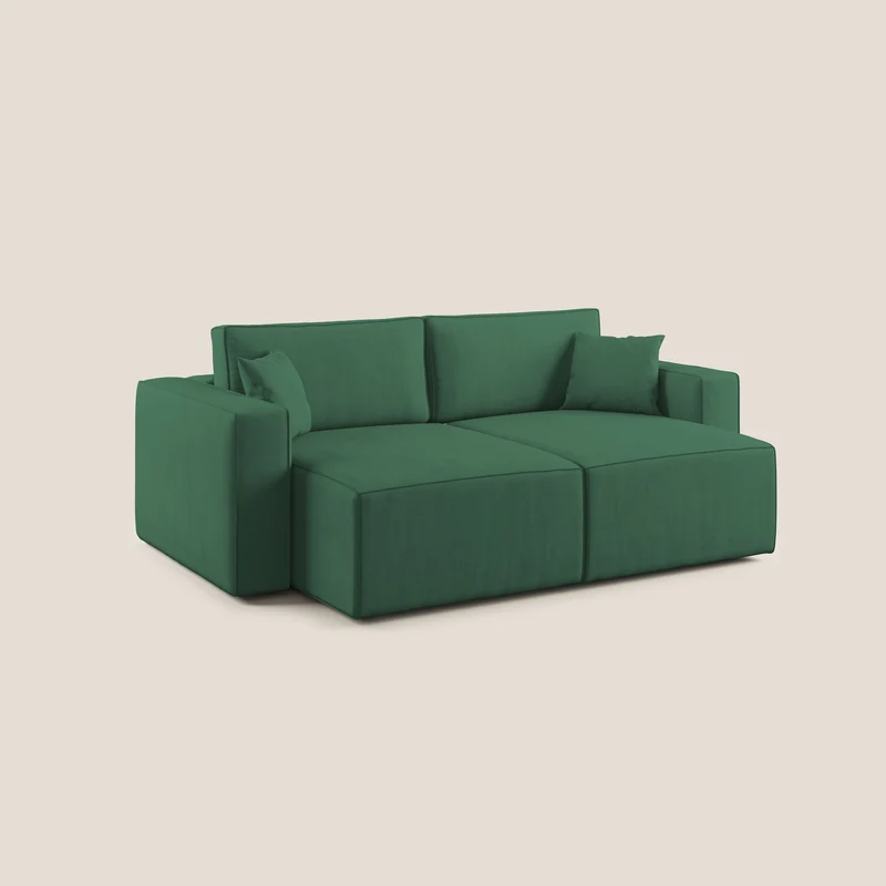 Morfeo canapé avec assises coulissantes en tissu imperméable doux T02 vert