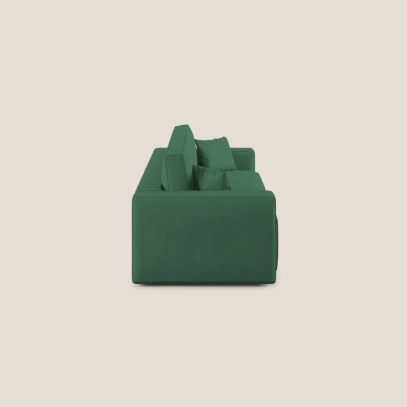 Morfeo canapé avec assises coulissantes en tissu imperméable doux T02 vert