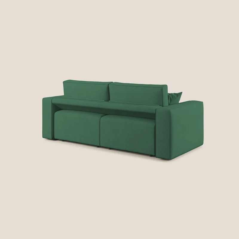 Morfeo canapé avec assises coulissantes en tissu imperméable doux T02 vert