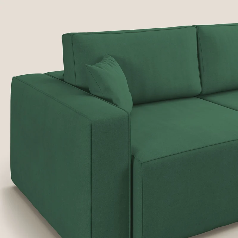 Morfeo canapé avec assises coulissantes en tissu imperméable doux T02 vert