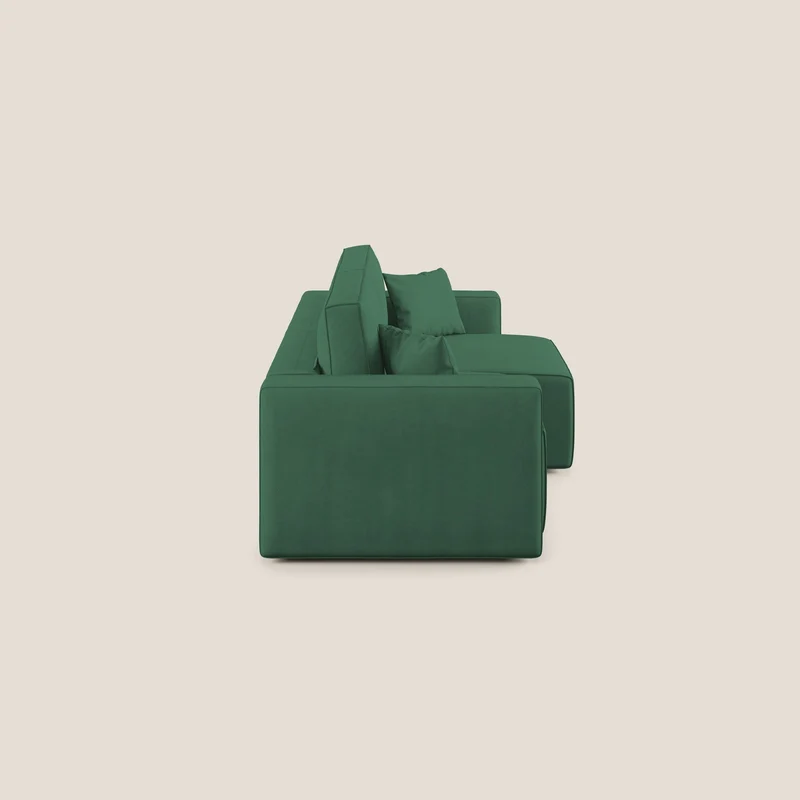 Morfeo canapé avec assises coulissantes en tissu imperméable doux T02 vert
