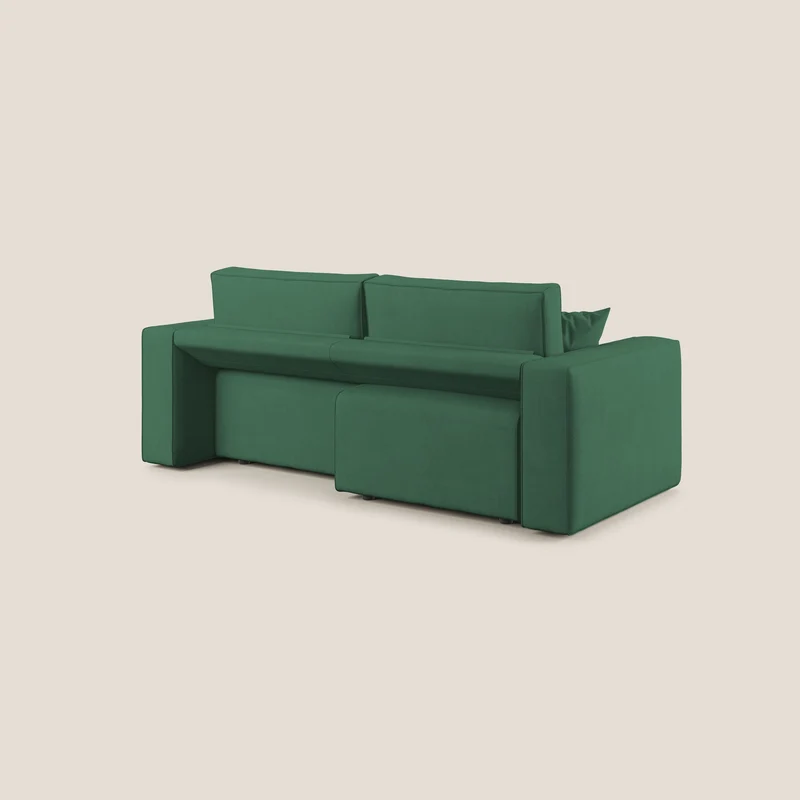 Morfeo canapé avec assises coulissantes en tissu imperméable doux T02 vert