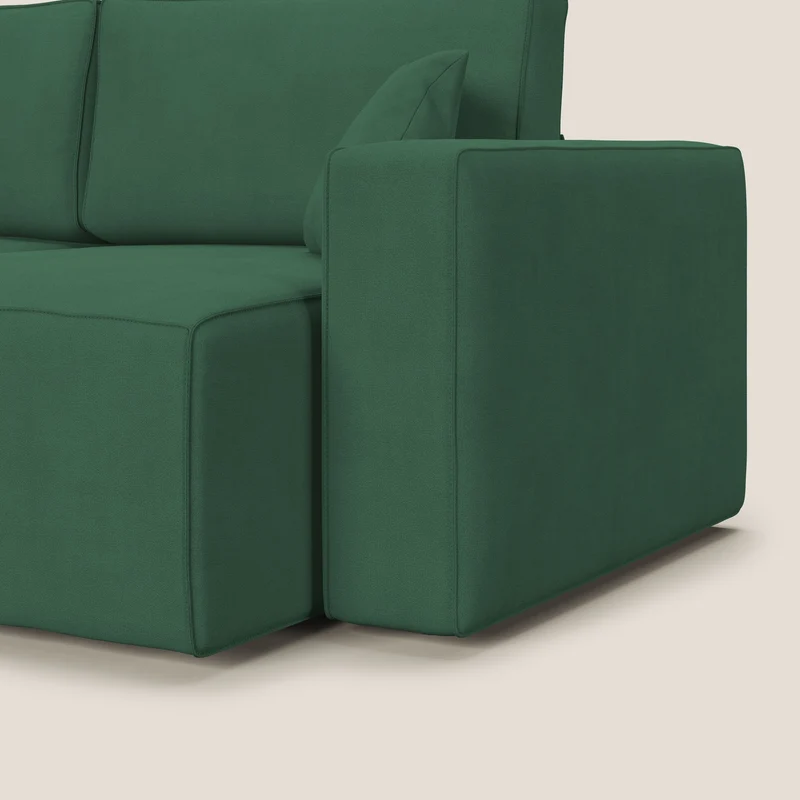 Morfeo canapé avec assises coulissantes en tissu imperméable doux T02 vert