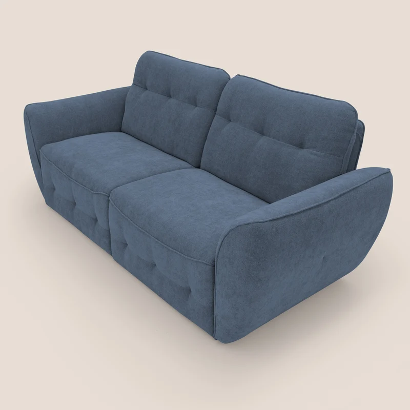 Cerbero canapé 2 ou 3 places en bouclette douce imperméable T07 bleu