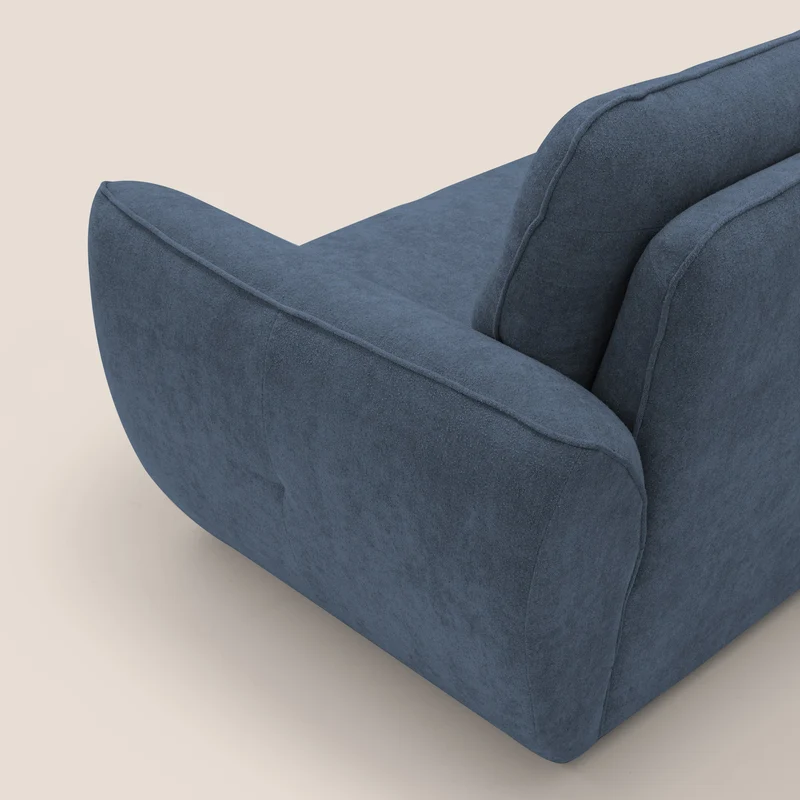 Cerbero canapé 2 ou 3 places en bouclette douce imperméable T07 bleu