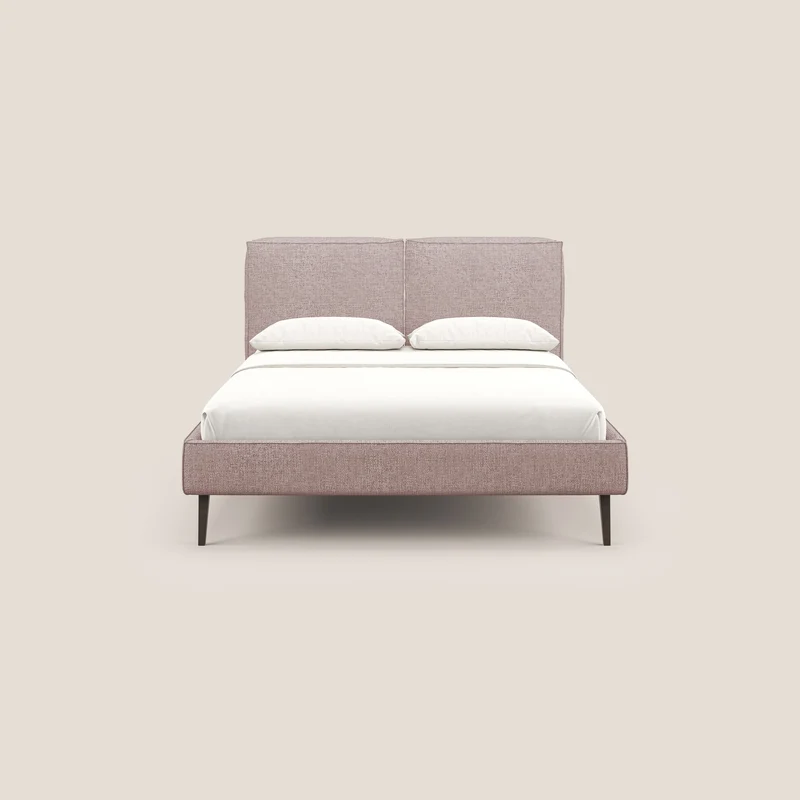 Isotta lit rembourré complètement déhoussable en tissu doux imperméable T10 rose