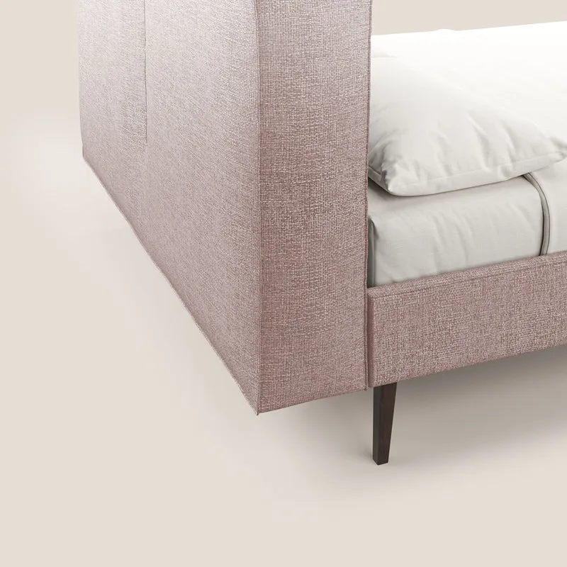 Isotta lit rembourré complètement déhoussable en tissu doux imperméable T10 rose