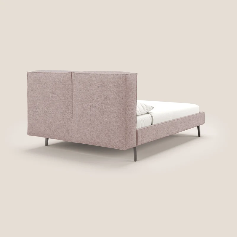 Isotta lit rembourré complètement déhoussable en tissu doux imperméable T10 rose