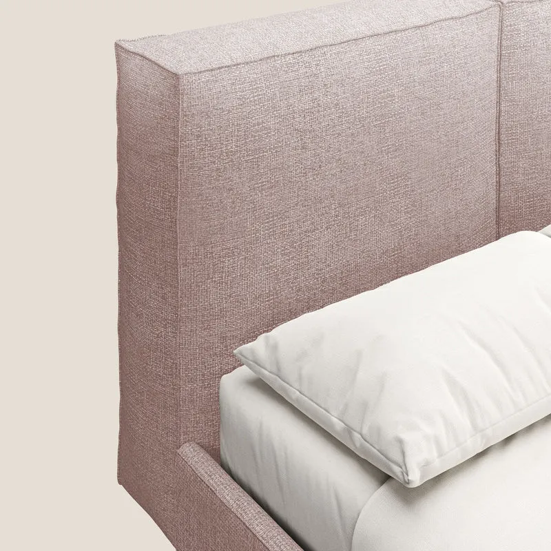 Isotta lit rembourré complètement déhoussable en tissu doux imperméable T10 rose