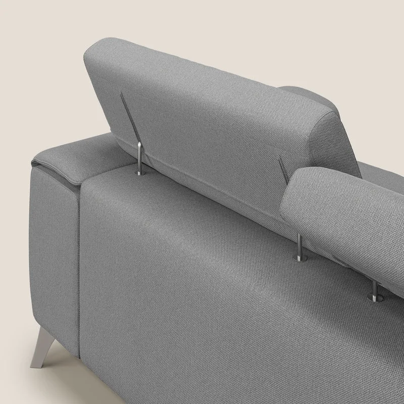 Fusion Canapé avec 3 assises coulissantes en tissu doux antitache T05 gris