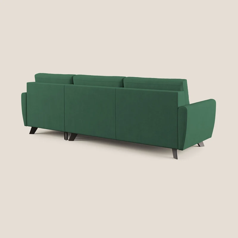 Callisto Canapé d'angle convertible en tissu doux imperméable T02 vert