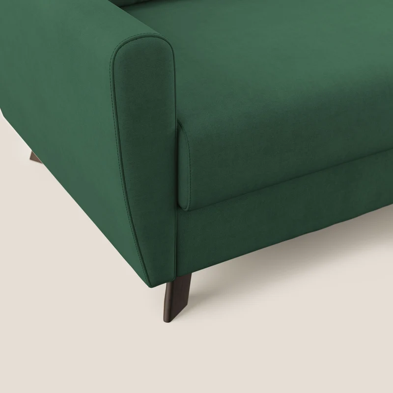 Callisto Canapé d'angle convertible en tissu doux imperméable T02 vert