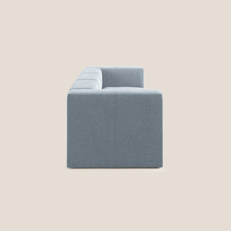 Nettuno canapé moderne modulable 3 assises en bouclette douce T07 bleu gris