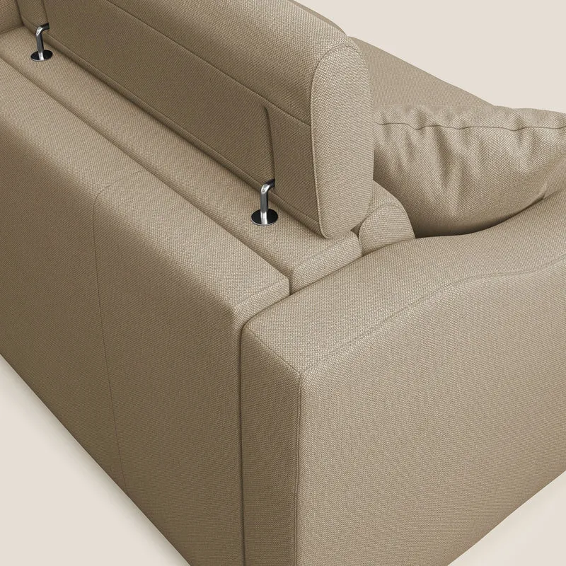 Divan-lit d’angle Amber en tissu détachable T05 beige
