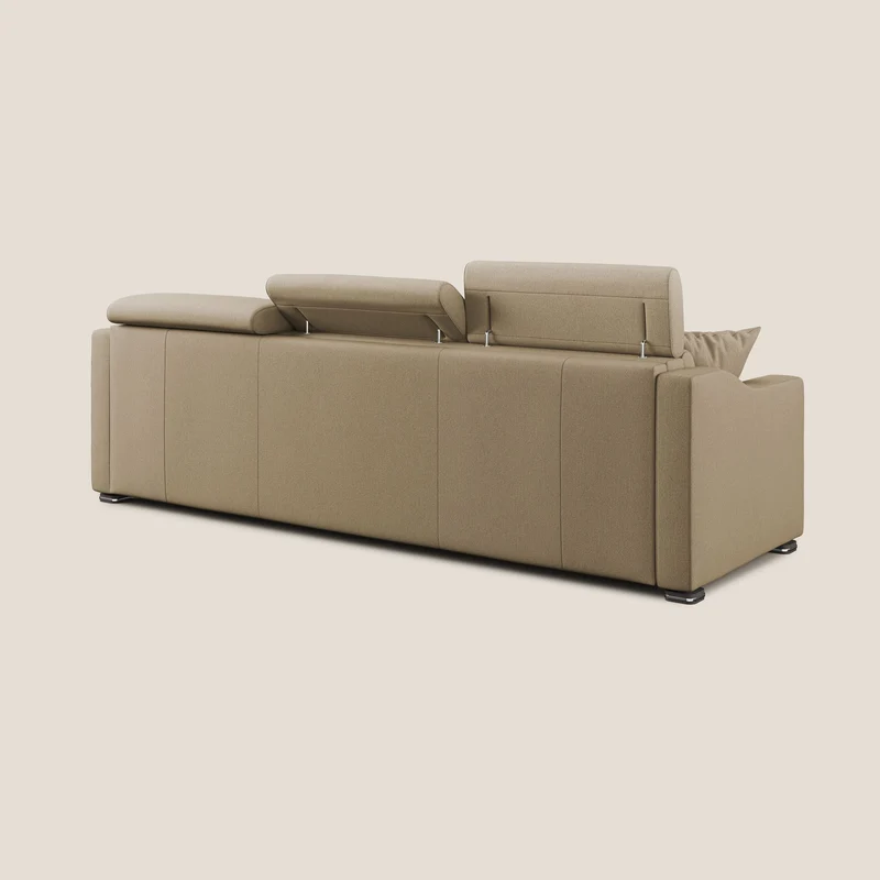 Divan-lit d’angle Amber en tissu détachable T05 beige