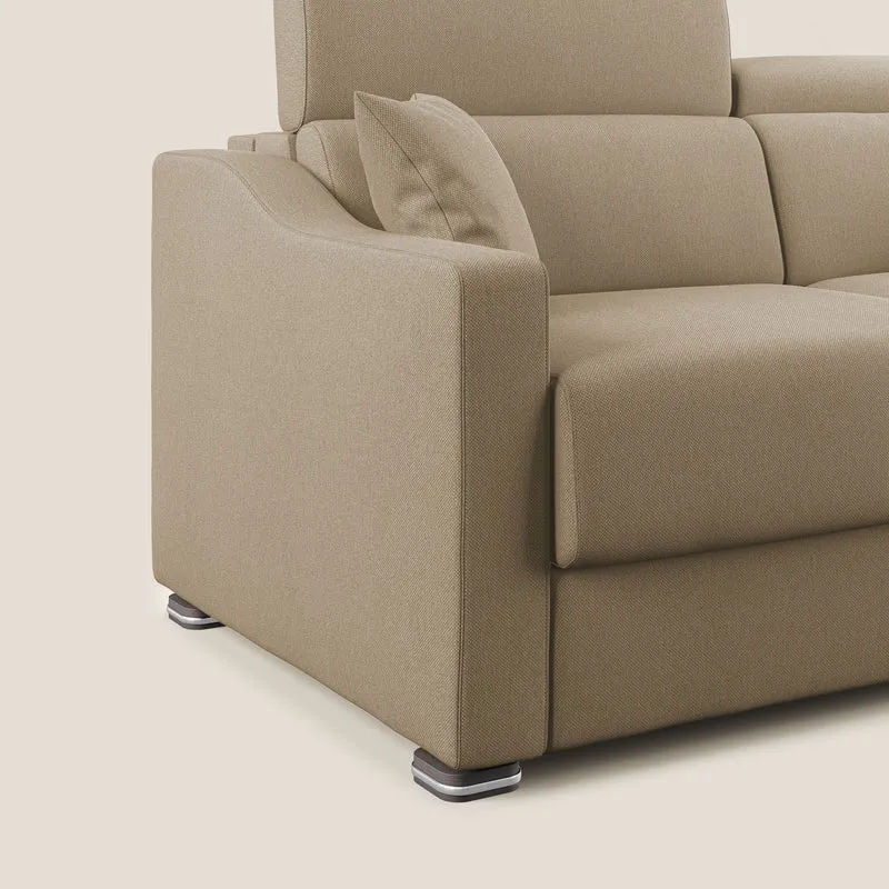 Divan-lit d’angle Amber en tissu détachable T05 beige