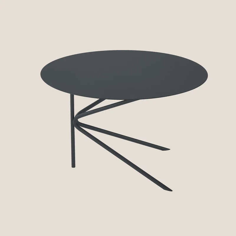 Twin table basse minimaliste ronde en différentes couleurs graphite