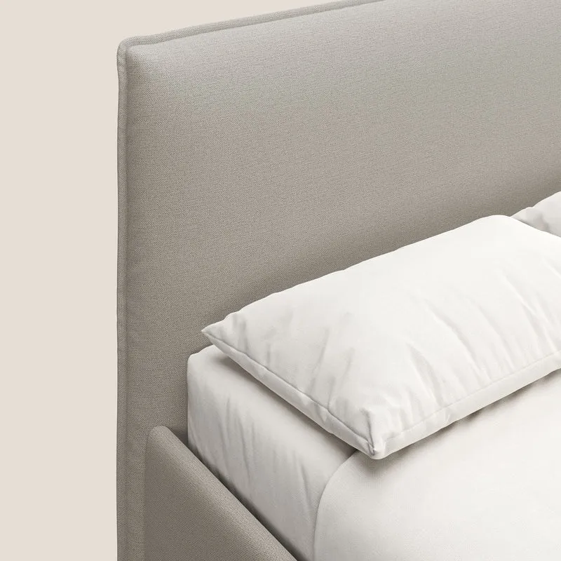 Hunter lit rembourré avec coffre déhoussable en tissu imperméable flammé T19 crème