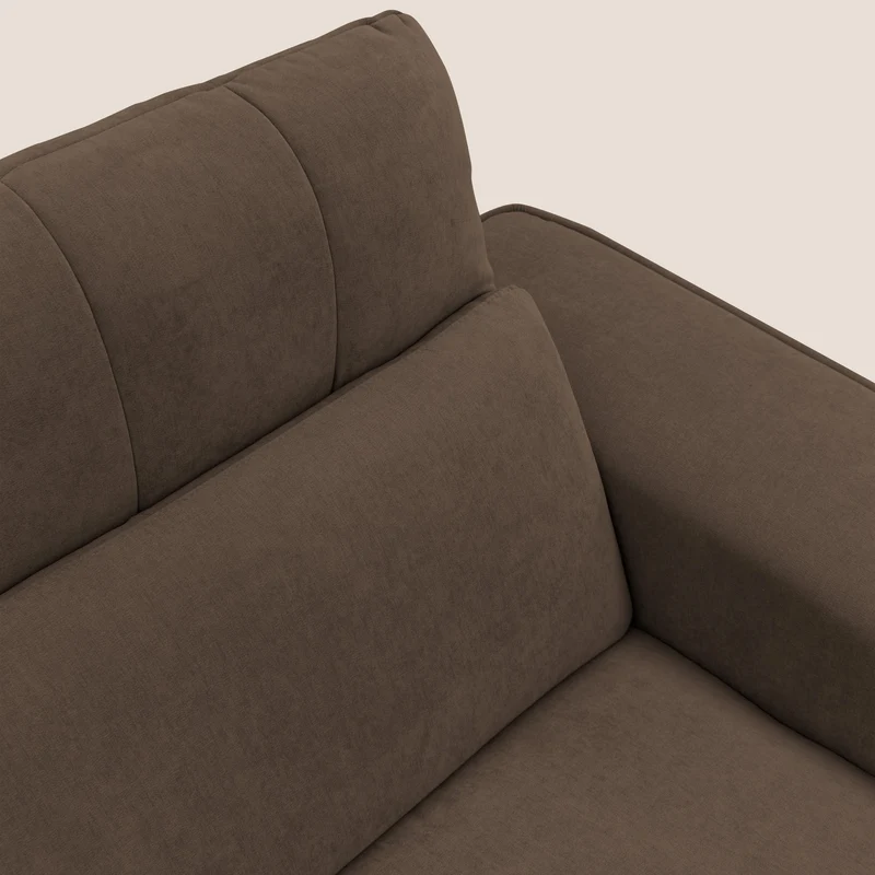 Clark Canapé d'angle avec option relax électrique en tissu imperméable et détachable T17 marron