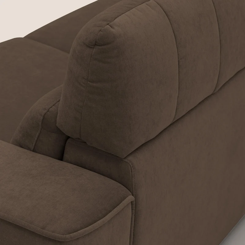 Clark Canapé d'angle avec option relax électrique en tissu imperméable et détachable T17 marron