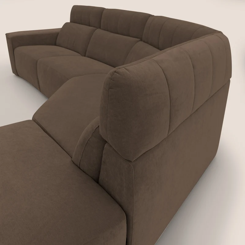 Clark Canapé d'angle avec option relax électrique en tissu imperméable et détachable T17 marron