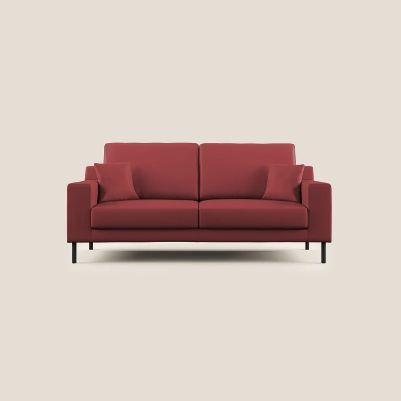 Uranio canapé linéaire moderne en simili cuir imperméable T04 rouge
