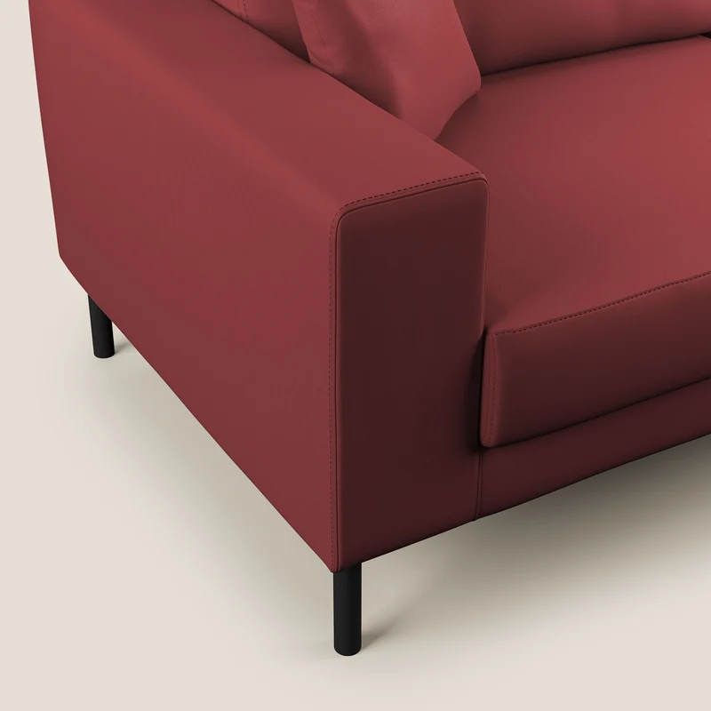 Uranio canapé linéaire moderne en simili cuir imperméable T04 rouge