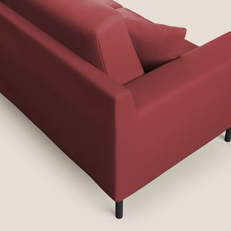 Uranio canapé linéaire moderne en simili cuir imperméable T04 rouge