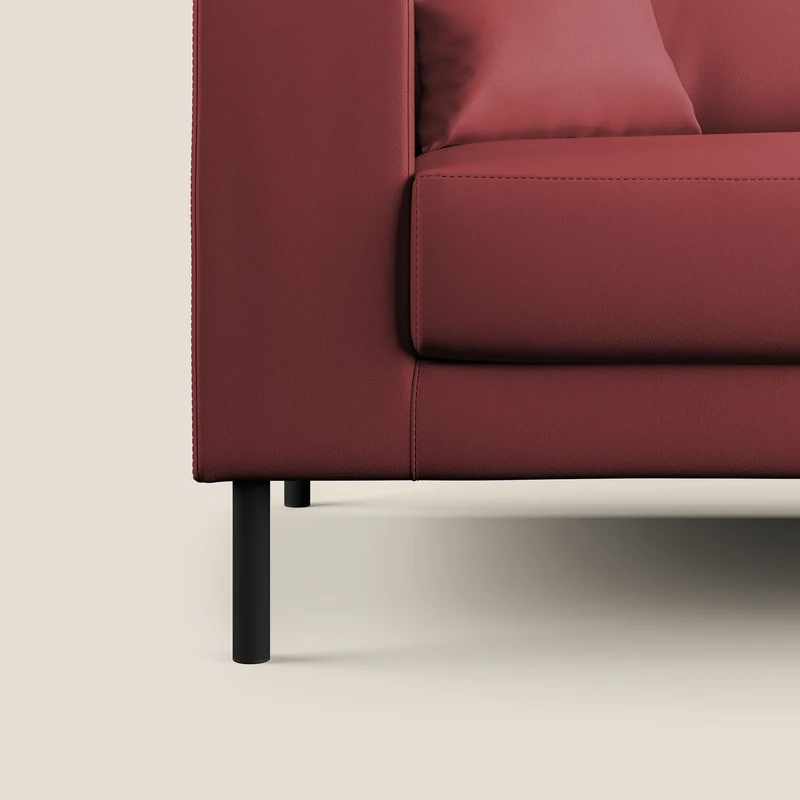 Uranio canapé linéaire moderne en simili cuir imperméable T04 rouge