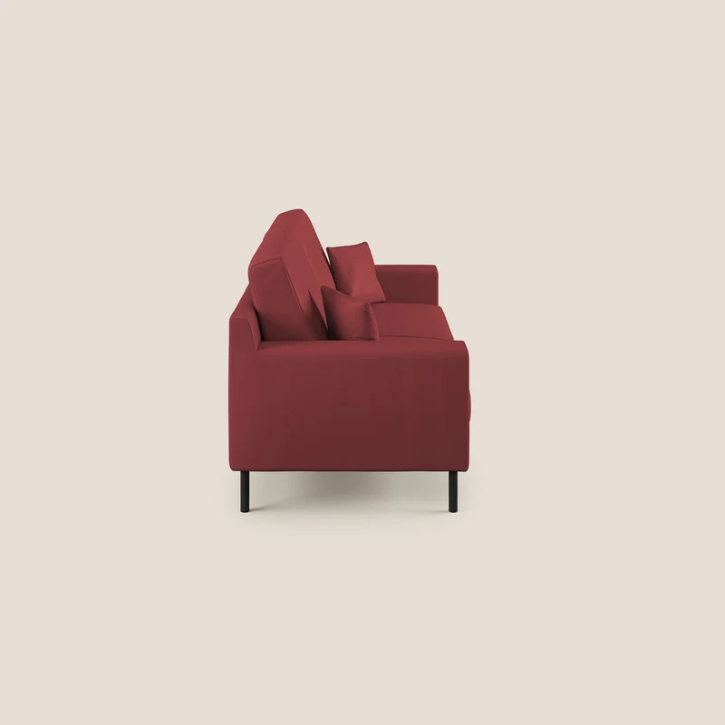Uranio canapé linéaire moderne en simili cuir imperméable T04 rouge