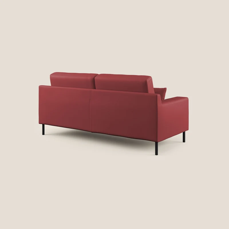 Uranio canapé linéaire moderne en simili cuir imperméable T04 rouge