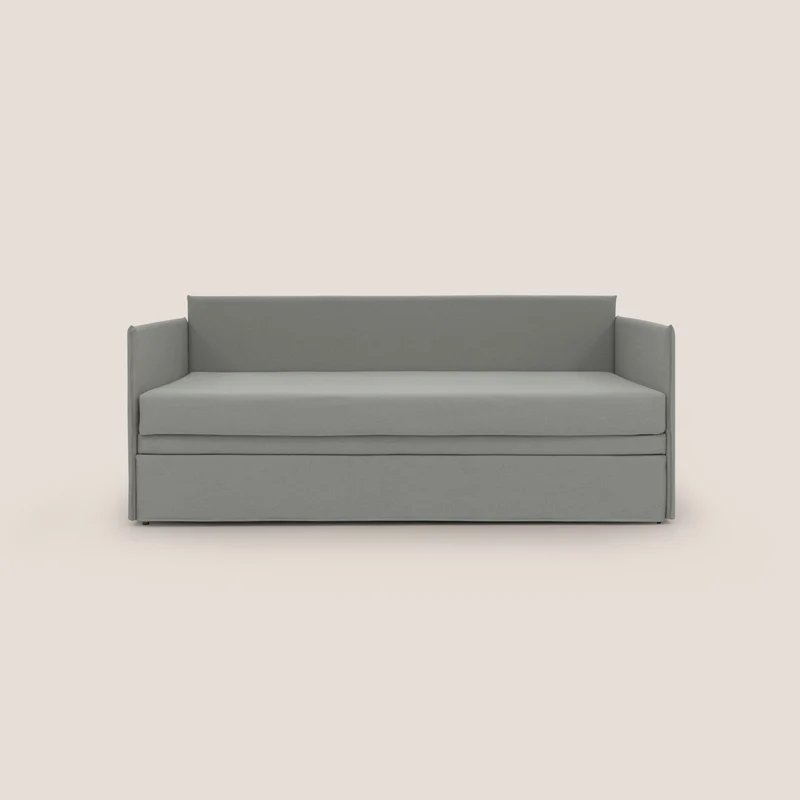 Brenta Canapé duplex avec lits jumeaux et tissu effet coton imperméable T13 gris