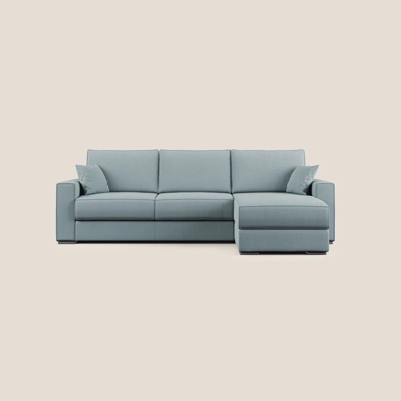 Dream Canapé convertible d'angle en tissu détachable T05 sucre glace