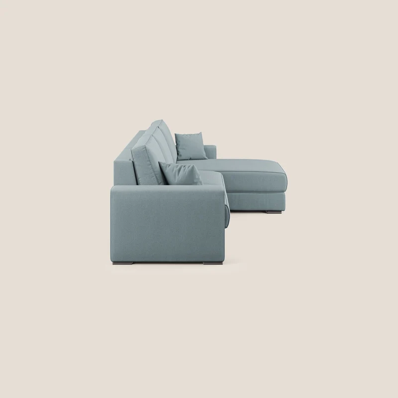 Dream Canapé convertible d'angle en tissu détachable T05 sucre glace