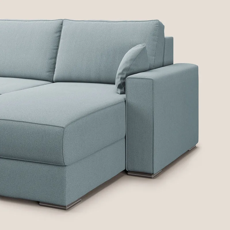 Dream Canapé convertible d'angle en tissu détachable T05 sucre glace