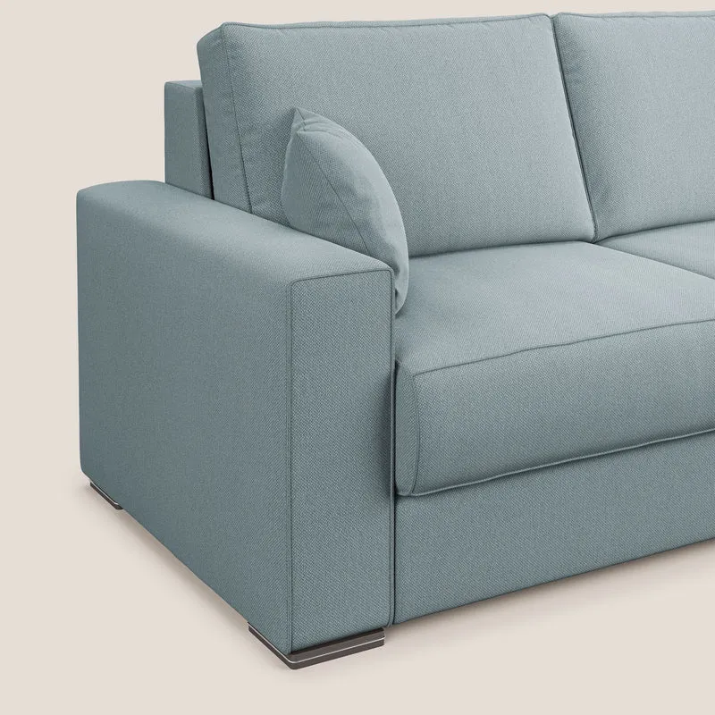Dream Canapé convertible d'angle en tissu détachable T05 sucre glace
