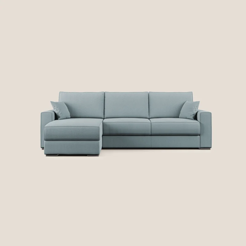 Dream Canapé convertible d'angle en tissu détachable T05 sucre glace