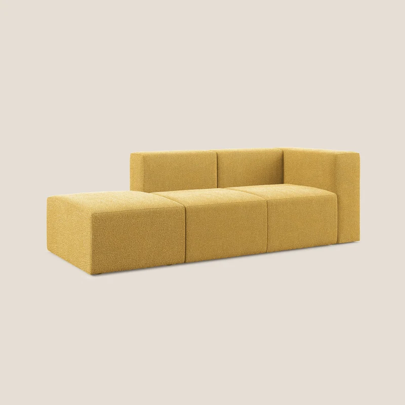 Nettuno canapé moderne modulable en bouclette douce T07 jaune