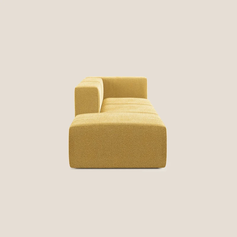 Nettuno canapé moderne modulable en bouclette douce T07 jaune