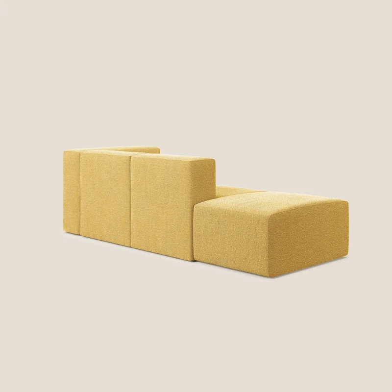 Nettuno canapé moderne modulable en bouclette douce T07 jaune