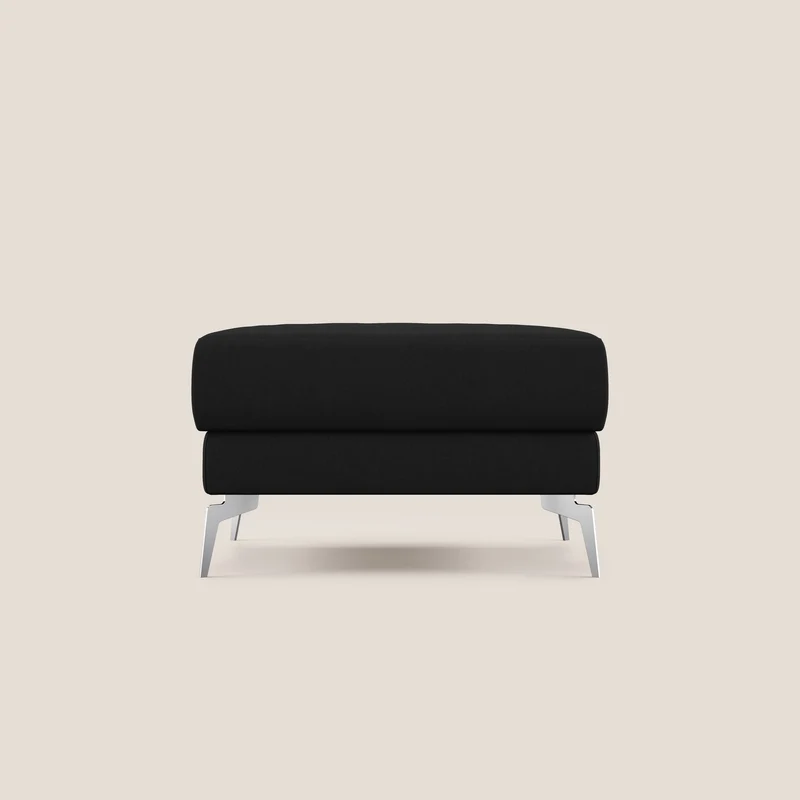 Star Pouf avec pieds hauts en microfibre imperméable T11 noir