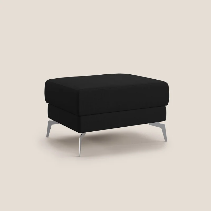Star Pouf avec pieds hauts en microfibre imperméable T11 noir