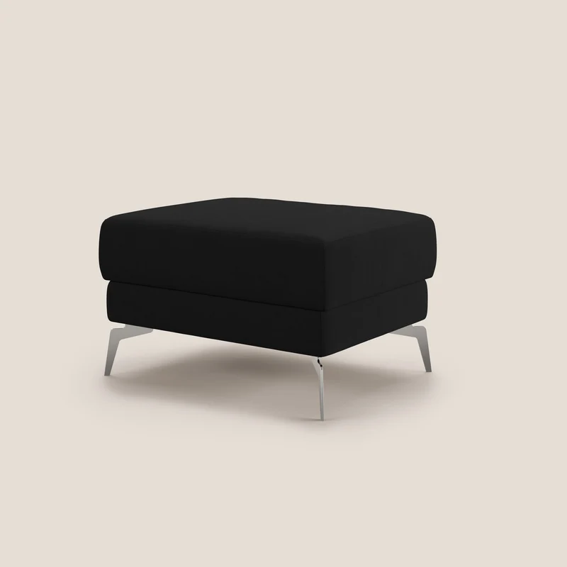 Star Pouf avec pieds hauts en microfibre imperméable T11 noir