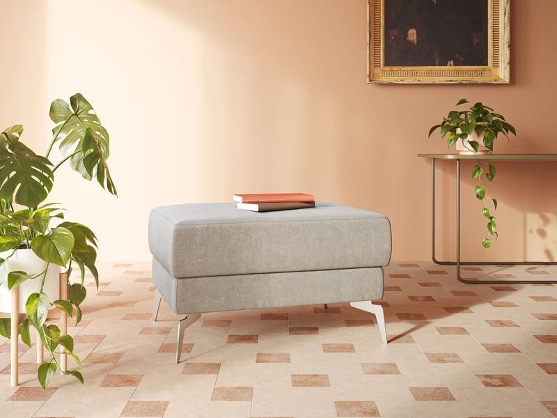 Star Pouf avec pieds hauts en microfibre imperméable T11 noir