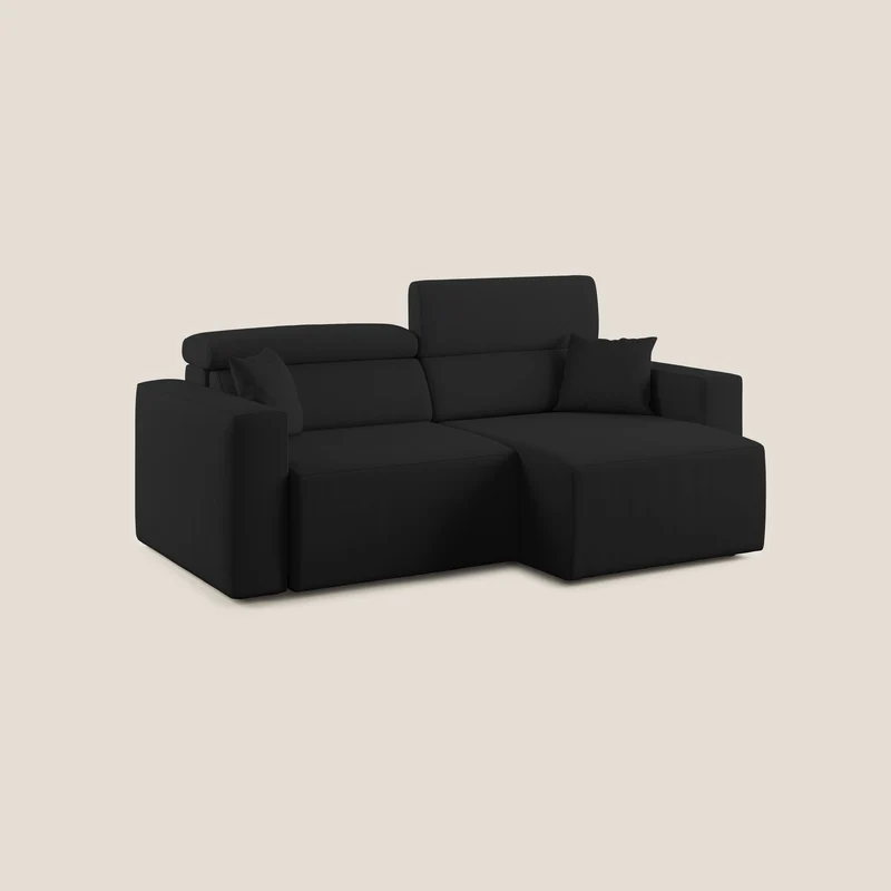 Orwell canapé avec assise extractible en microfibre détachable T11 noir