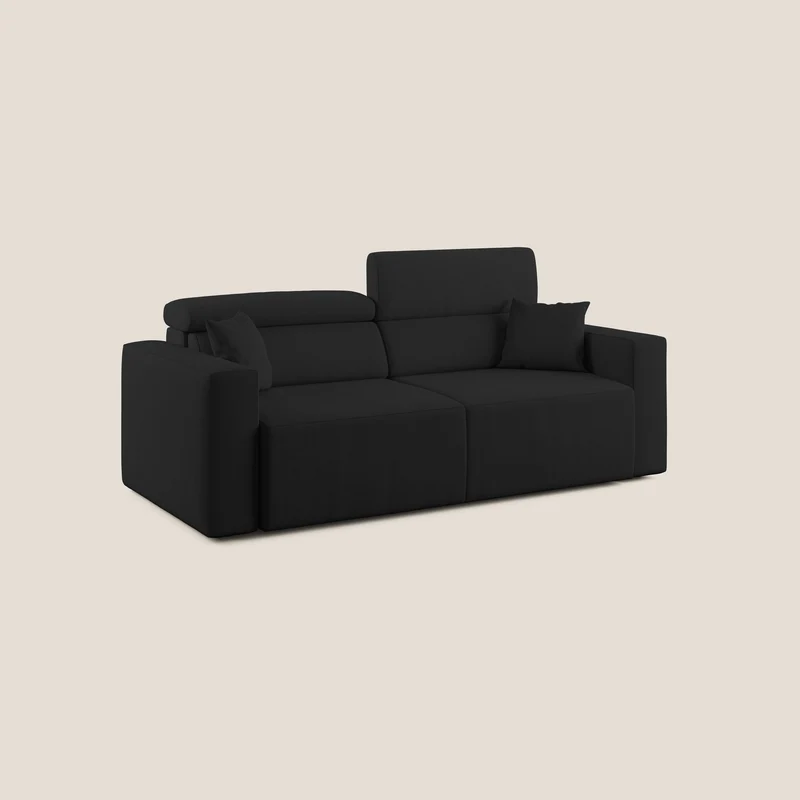 Orwell canapé avec assise extractible en microfibre détachable T11 noir