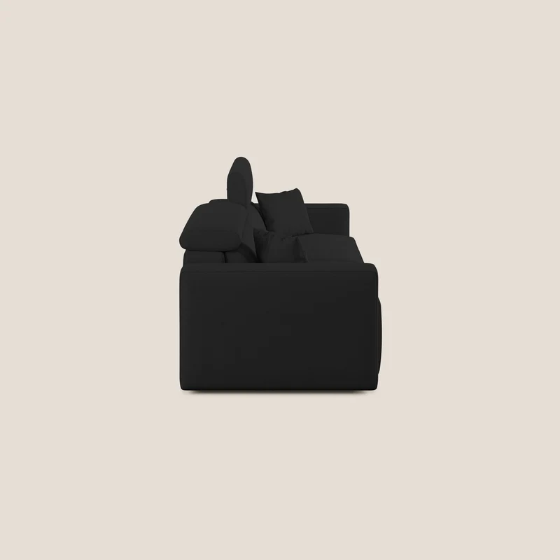 Orwell canapé avec assise extractible en microfibre détachable T11 noir