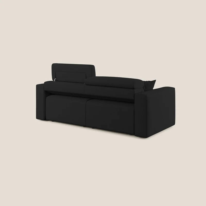 Orwell canapé avec assise extractible en microfibre détachable T11 noir