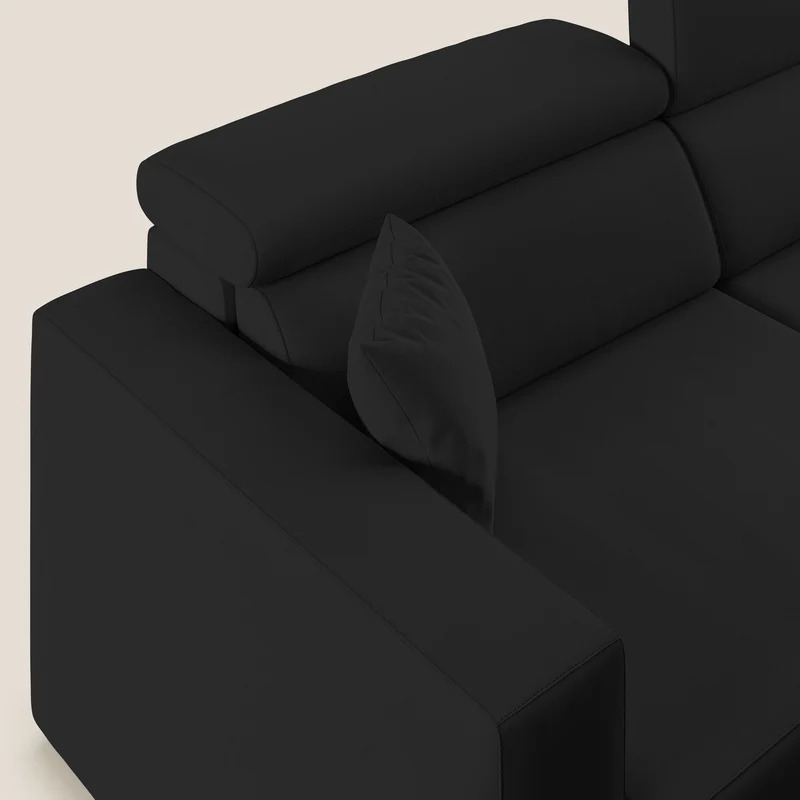Orwell canapé avec assise extractible en microfibre détachable T11 noir